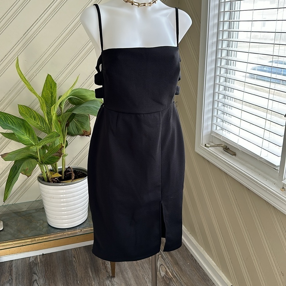 Trixxi Black Side Cutout Fitted Dress Size Large